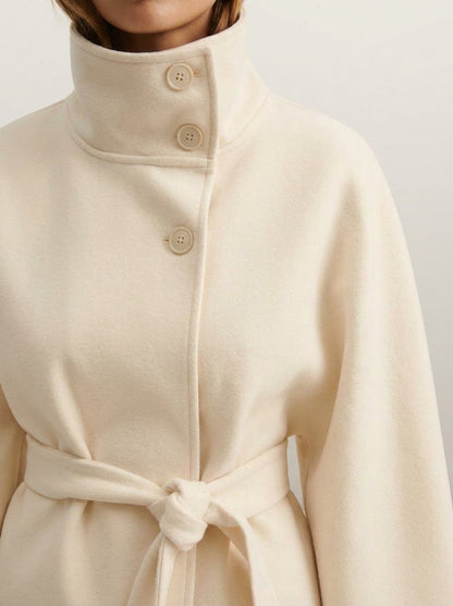 dipni cape funnel neck belted beige 04