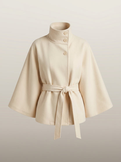 dipni cape funnel neck belted beige 07