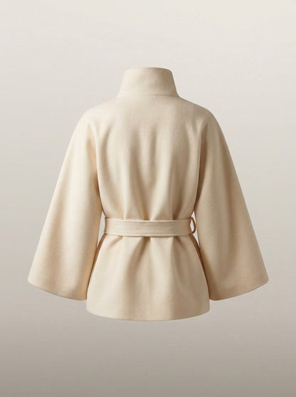 dipni cape funnel neck belted beige 08
