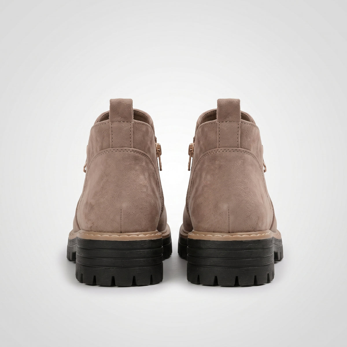 Dipni Women's Chunky Ankle Boots - Khaki Back View