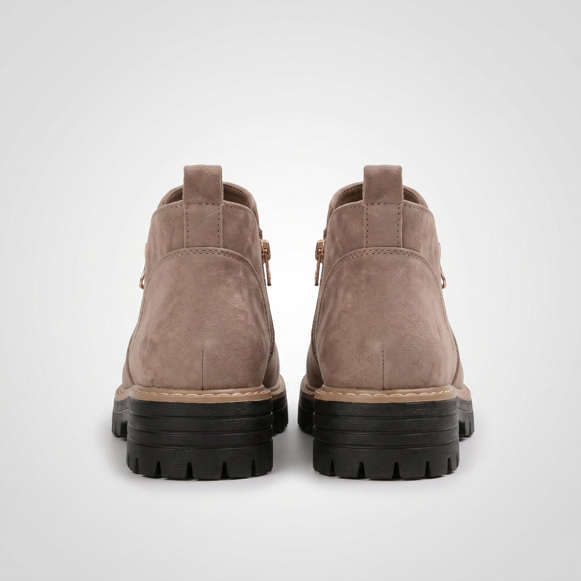 Dipni Women's Chunky Ankle Boots - Khaki Back View