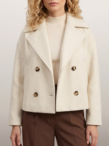 Dipni cropped peacoat — Beige