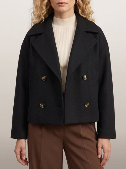 Dipni cropped peacoat — Black