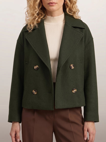 Dipni cropped peacoat — Green