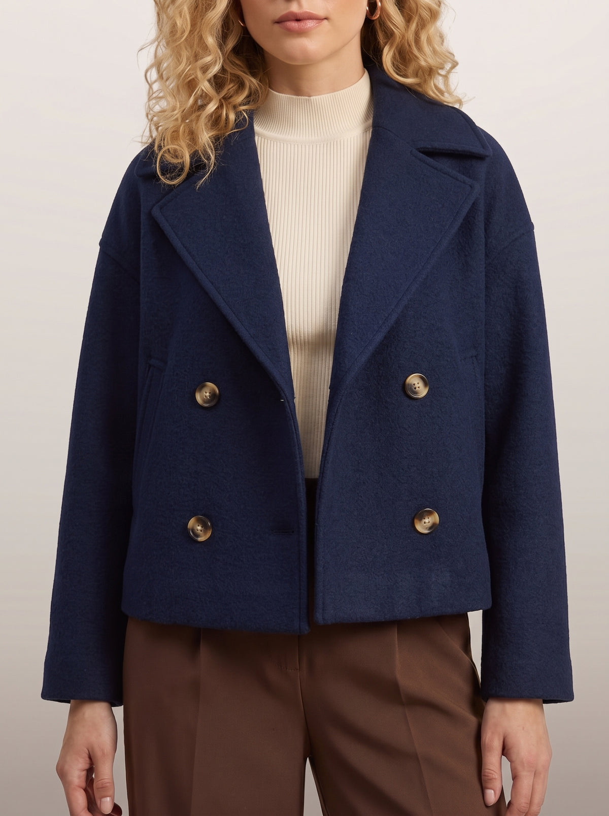 Dipni cropped peacoat — Navy