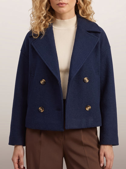 Dipni cropped peacoat — Navy