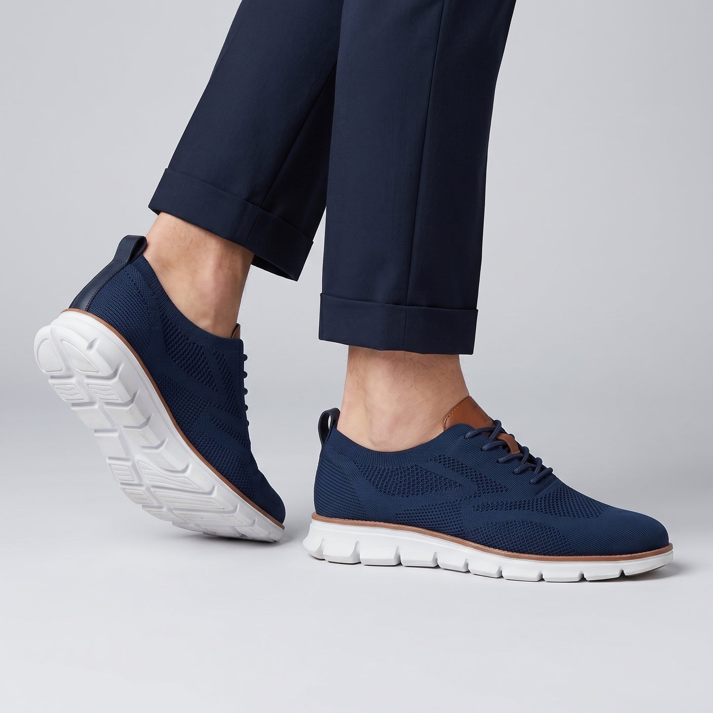 Dipni | Men's Smart Casual Sneakers - Knit Mesh, Cushioned Comfort