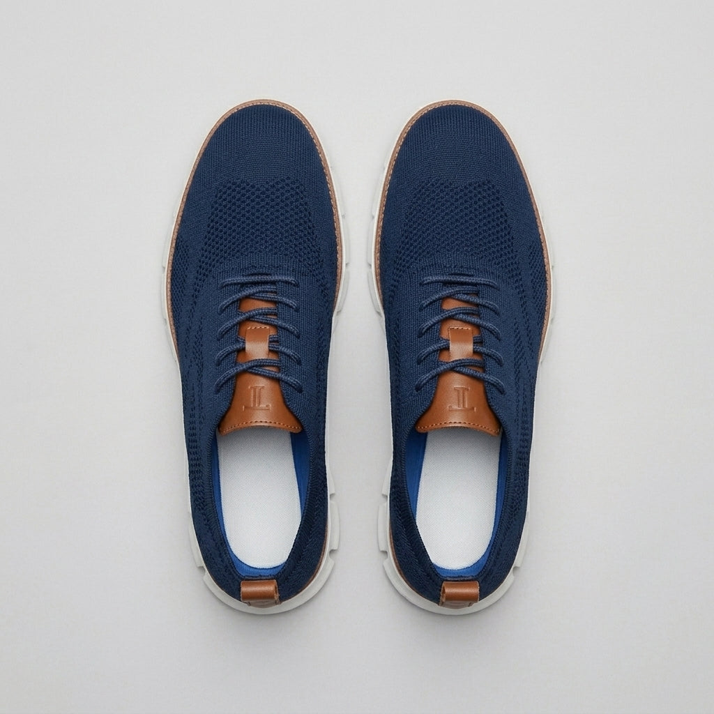 Dipni | Men's Smart Casual Sneakers - Knit Mesh, Cushioned Comfort
