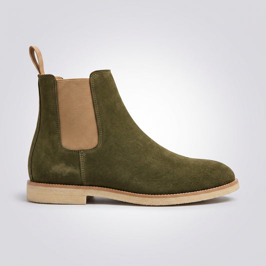 dipni mens casual chelsea boots slip on groen side single 05