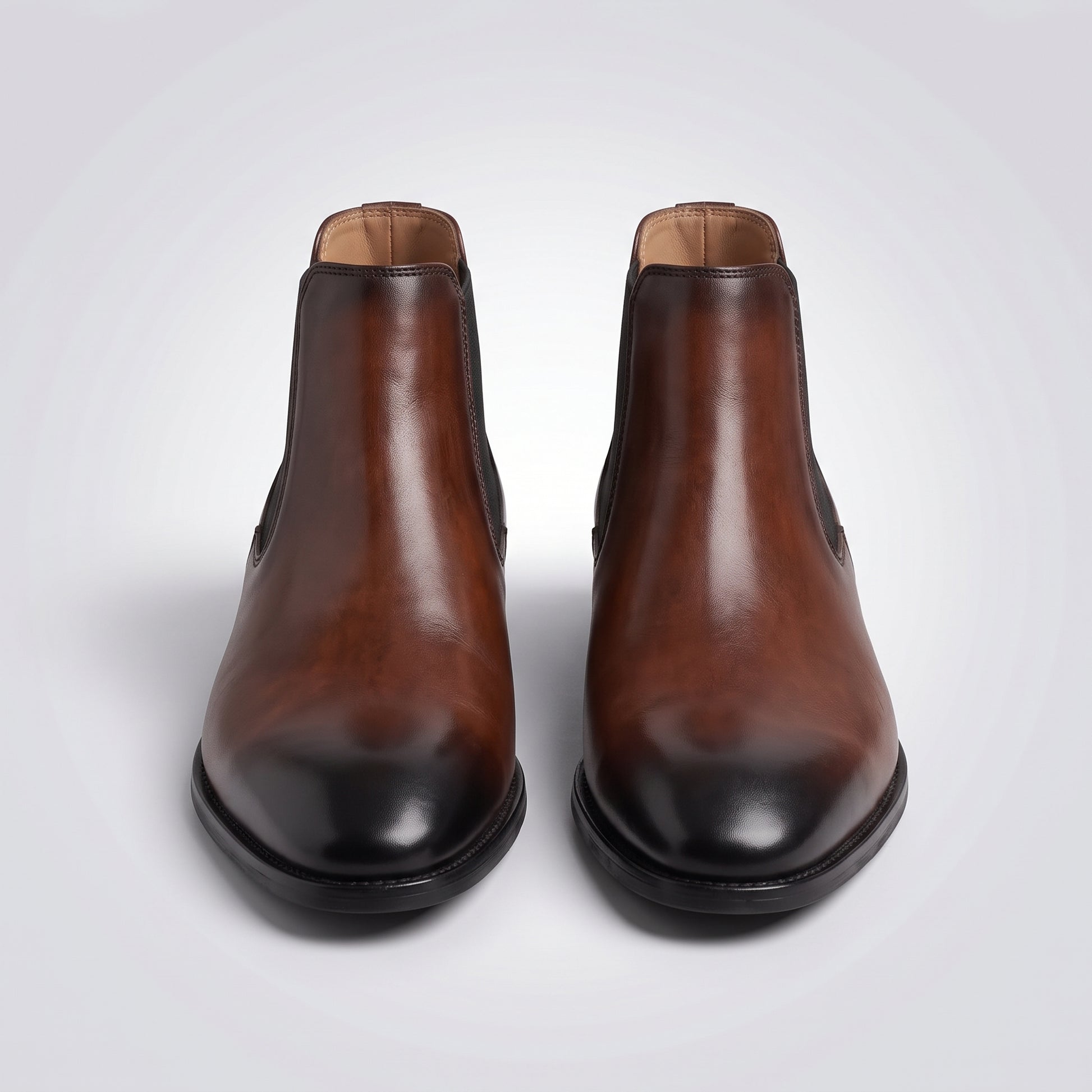 dipni mens dress chelsea boots slip on bruin front pair 05