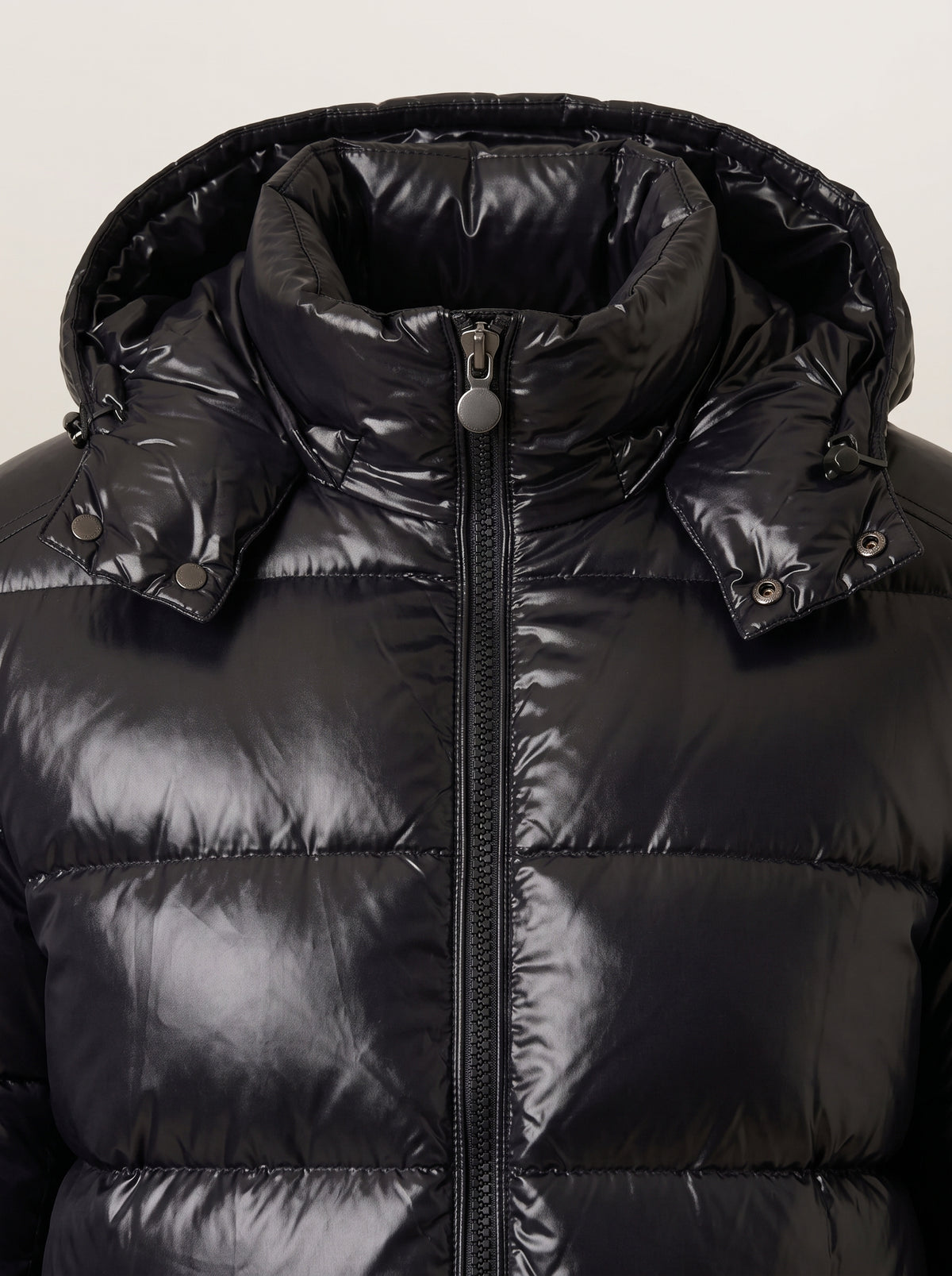 dipni mens hooded puffer jacket winter zwart hood detail 07