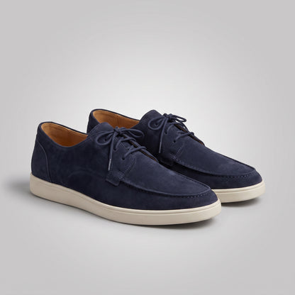 dipni mens slip on loafers casual dress navy blue pair angle