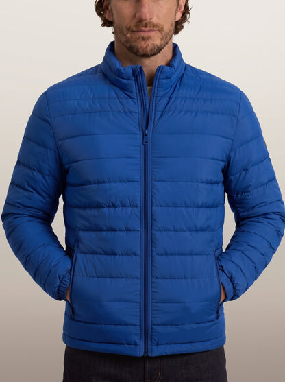 dipni mens winter puffer jacket casual blauw hero model 01