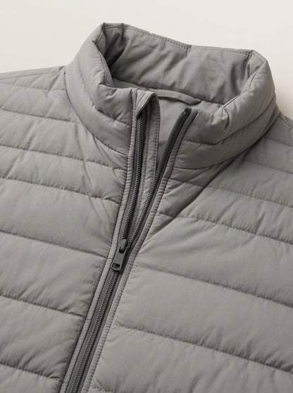 dipni mens winter puffer jacket casual grijs detail zip 06