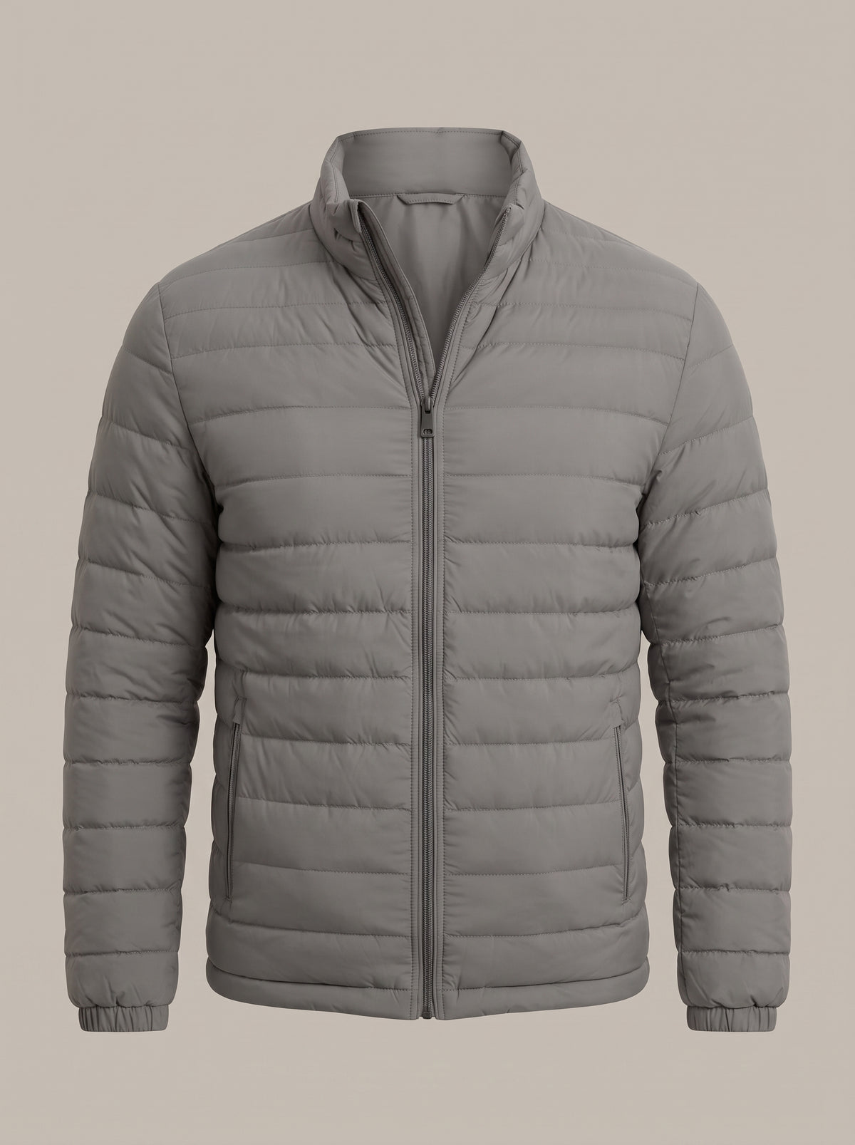 dipni mens winter puffer jacket casual grijs ghost front 05