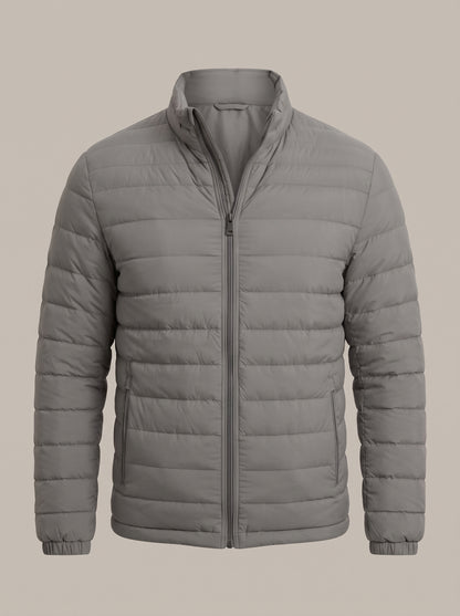 dipni mens winter puffer jacket casual grijs ghost front 05