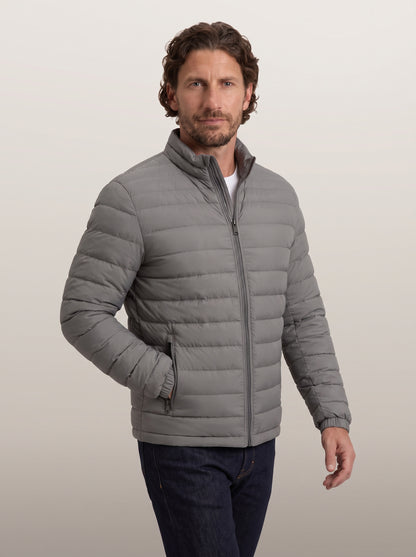 dipni mens winter puffer jacket casual grijs model 3q 03
