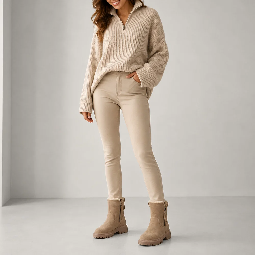Dipni | Women's Ankle Boots Faux Fur Lined