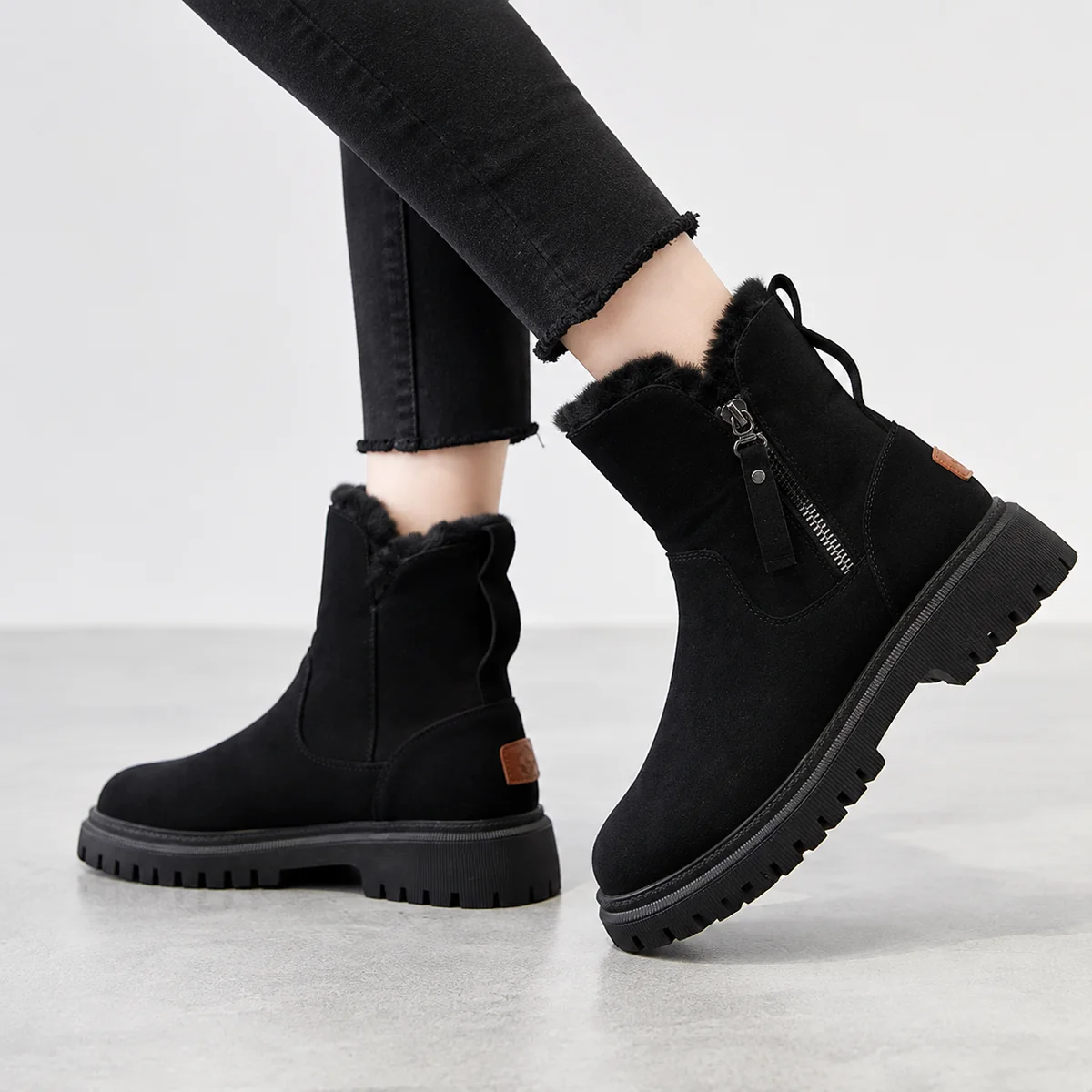 Dipni | Women's Ankle Boots Faux Fur Lined