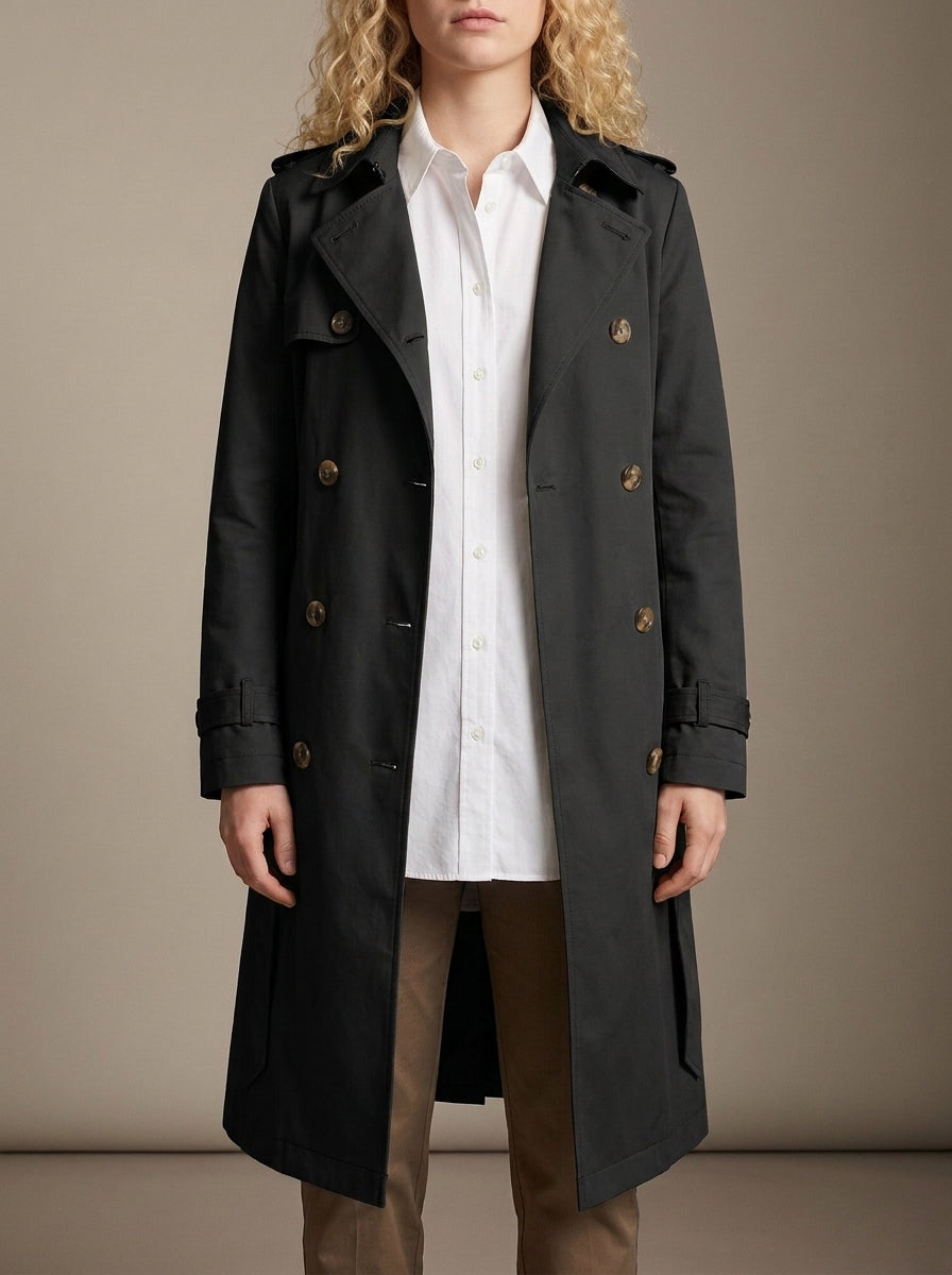dipni womens belted trench coat black variant 14