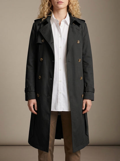dipni womens belted trench coat black variant 14