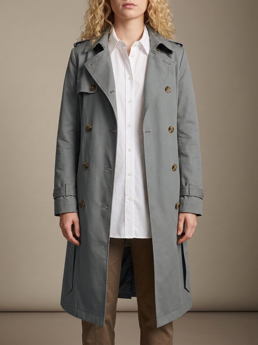 dipni womens belted trench coat grey variant 14