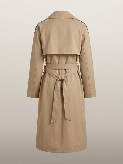dipni womens belted trench coat khaki ghost back 12