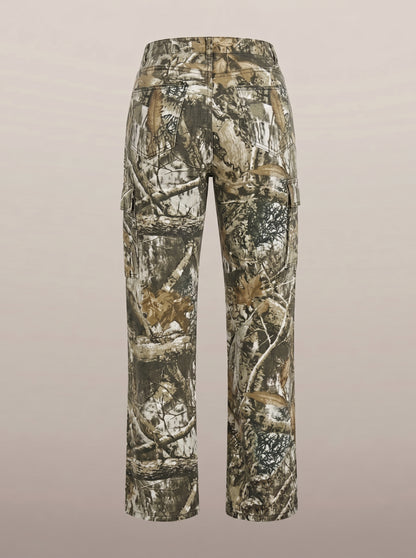Dipni | Women's Camo Cargo Pants High Rise Loose Fit