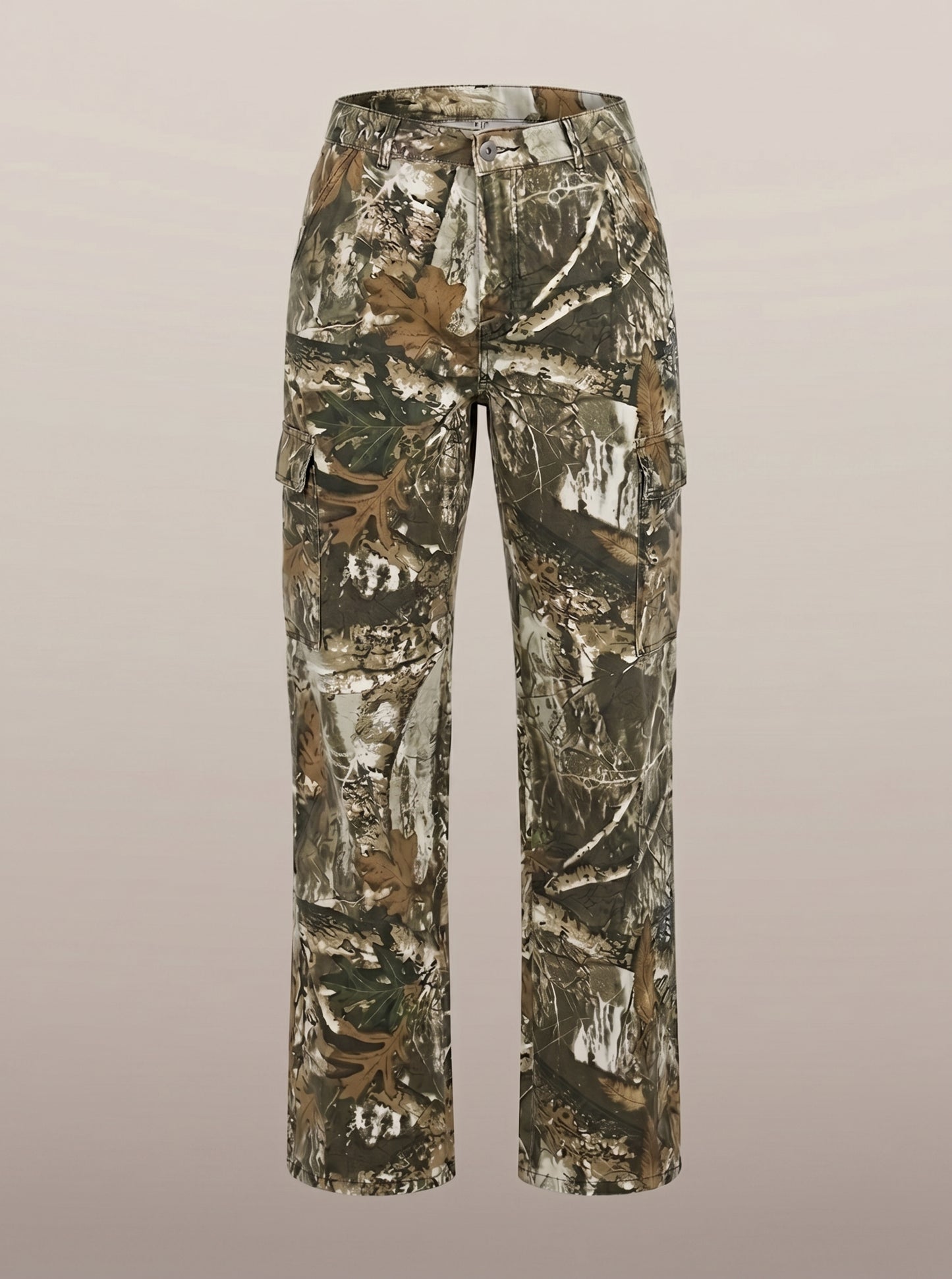 Dipni | Women's Camo Cargo Pants High Rise Loose Fit
