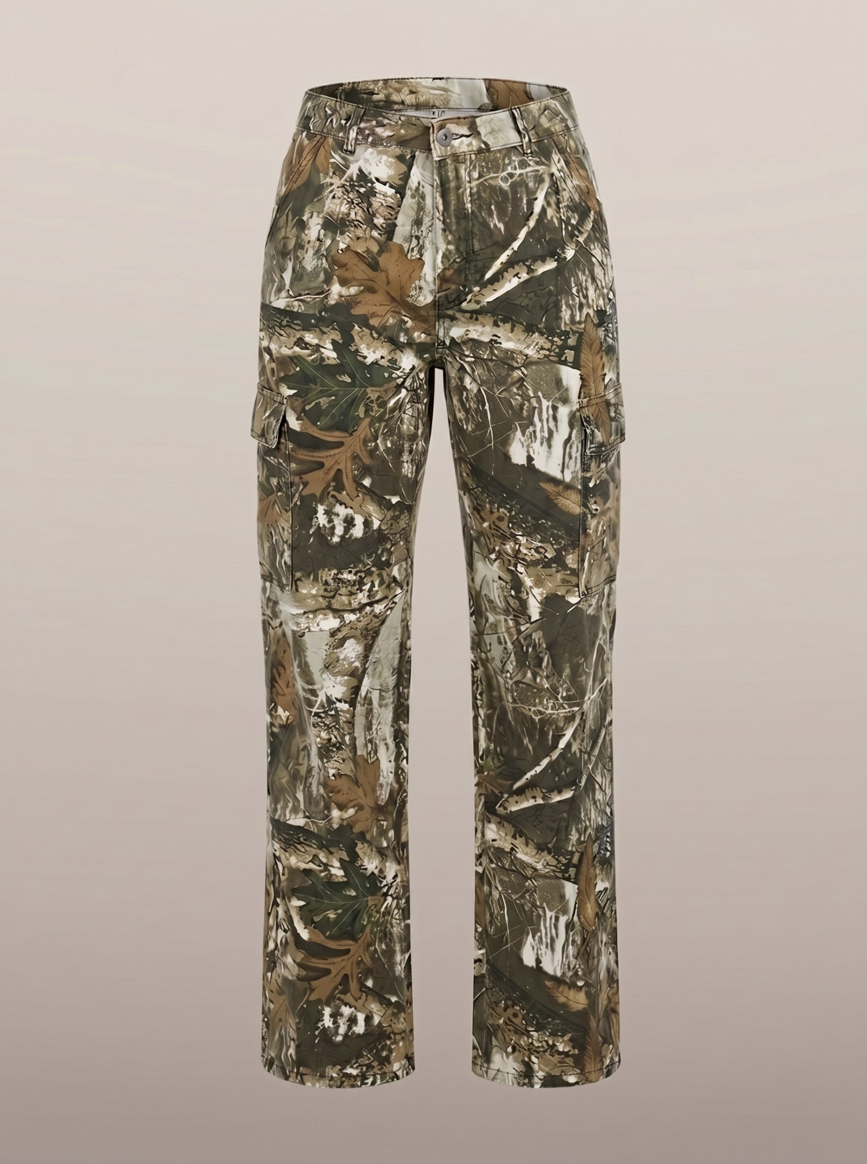 Dipni | Women's Camo Cargo Pants High Rise Loose Fit