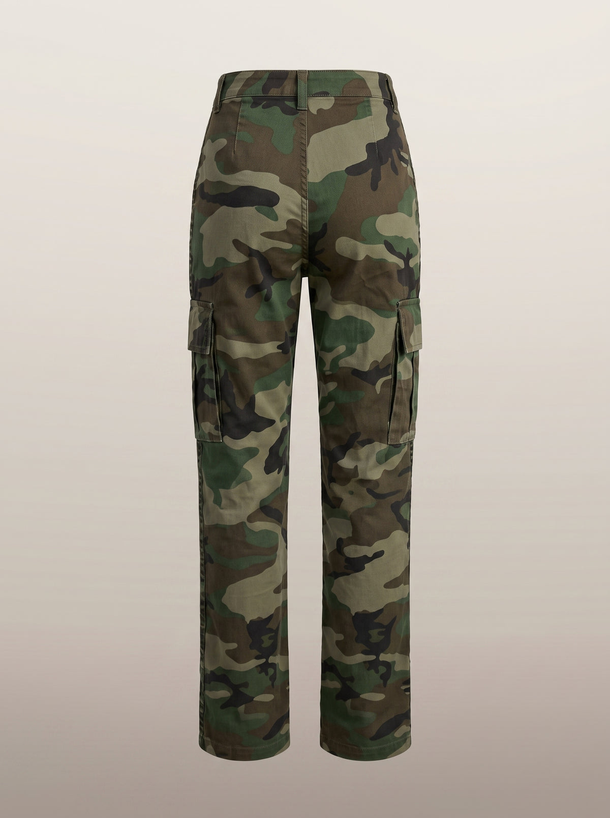 Dipni | Women's Camo Cargo Pants Multi Pocket Straight Leg