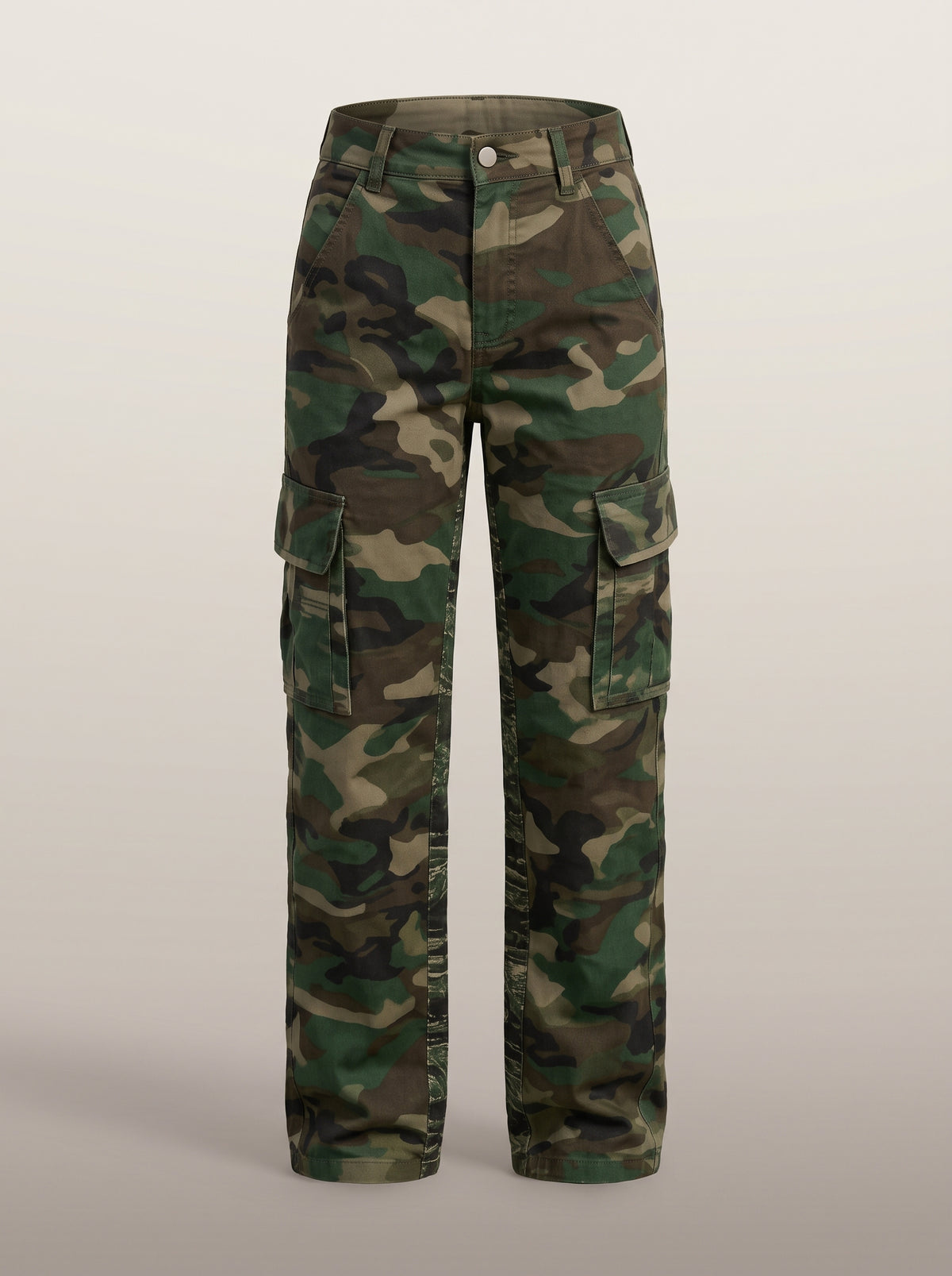 Dipni | Women's Camo Cargo Pants Multi Pocket Straight Leg