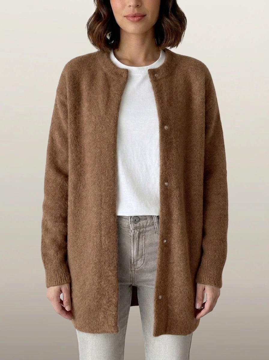 dipni womens chunky knit cardigan oversized brown 10 tight