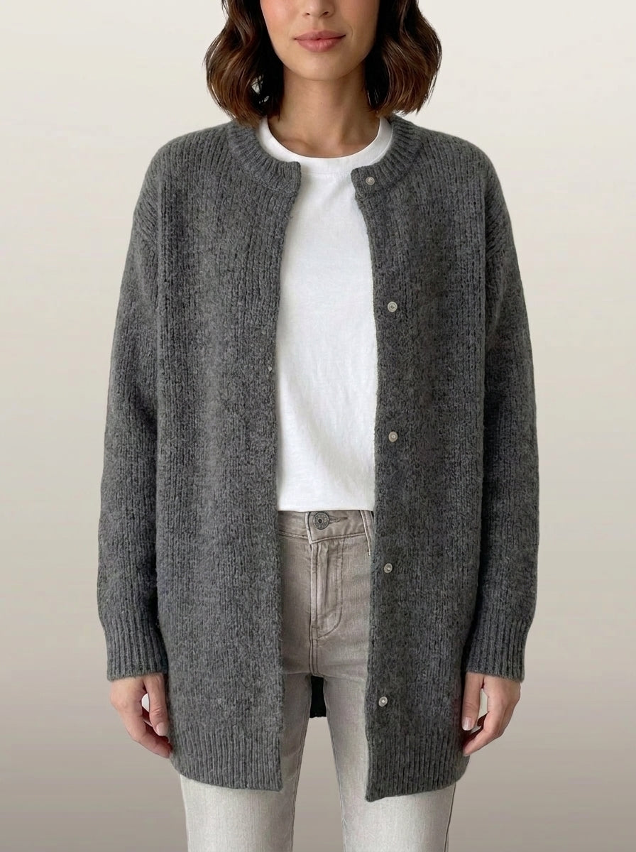 dipni womens chunky knit cardigan oversized grey 10 tight