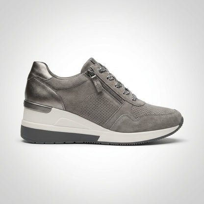 dipni womens geneva orthopedic wedge sneaker 09 grey side