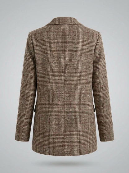 Dipni | Women's Oversized Plaid Blazer - Fall Winter Wear