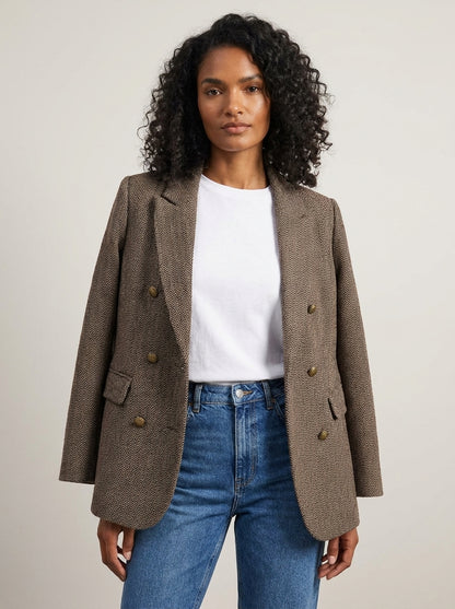 Dipni | Women's Oversized Blazer - Structured Button-Front