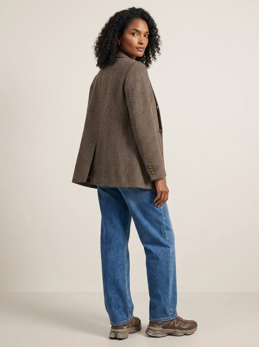 Dipni | Women's Oversized Blazer - Structured Button-Front