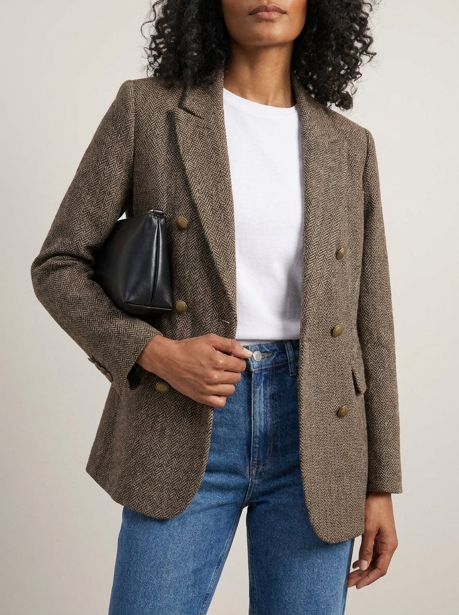 Dipni | Women's Oversized Blazer - Structured Button-Front