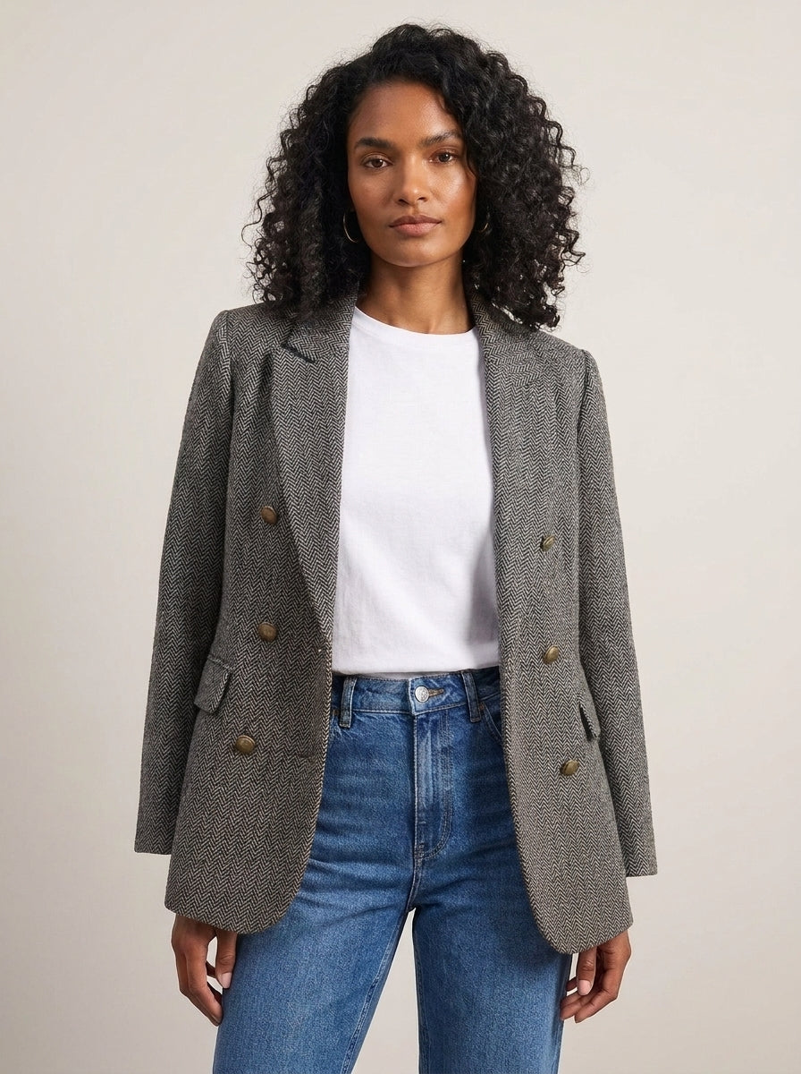 Dipni | Women's Oversized Blazer - Structured Button-Front