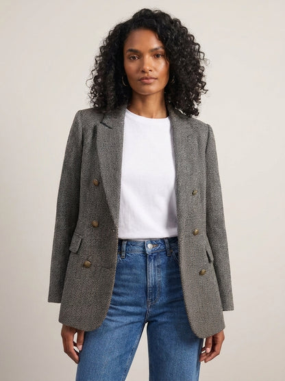 Dipni | Women's Oversized Blazer - Structured Button-Front