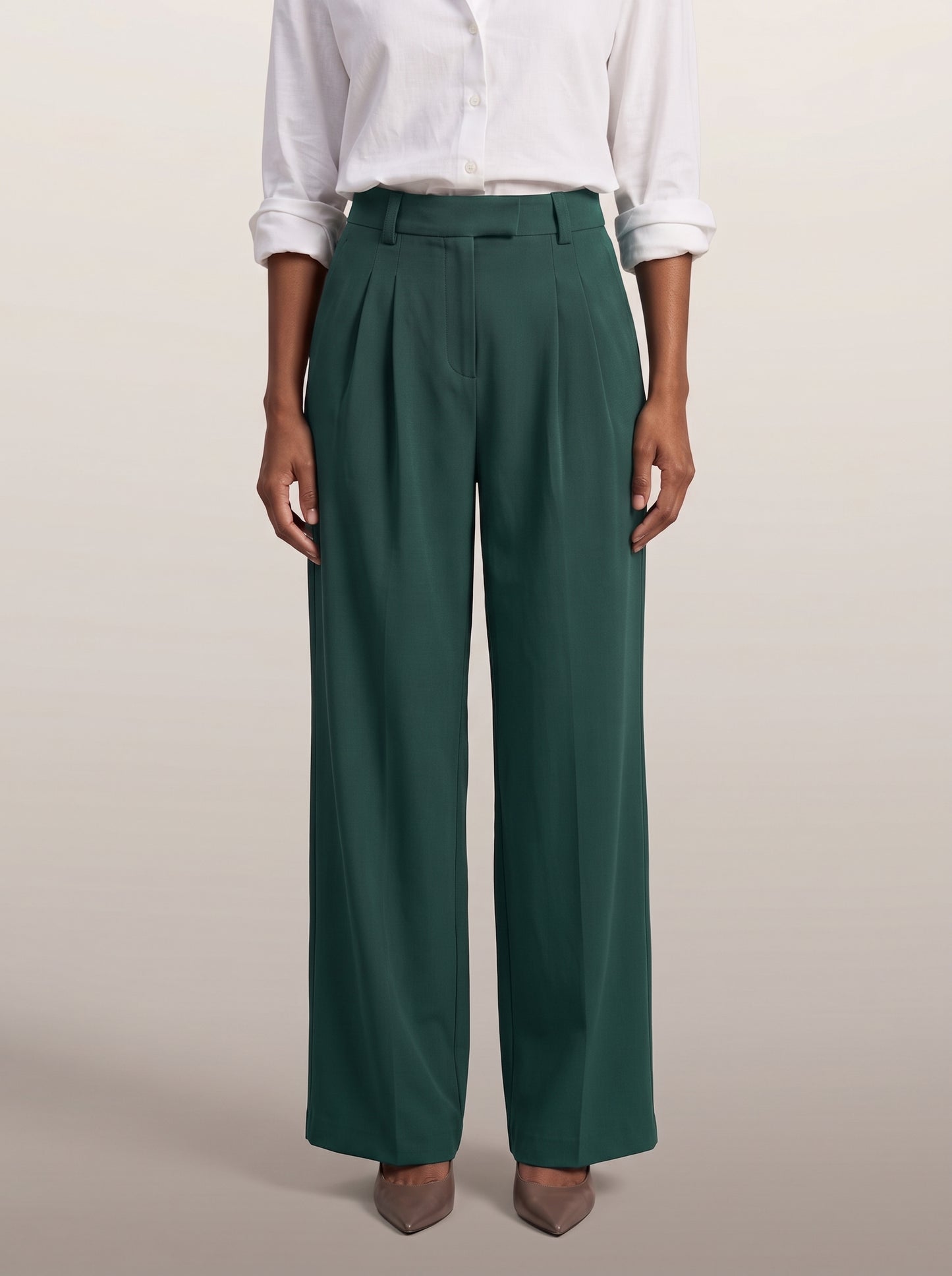 dipni womens high waisted wide leg trousers groen variant 14