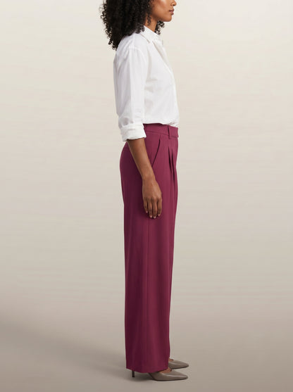 dipni womens high waisted wide leg trousers rood side profile 04