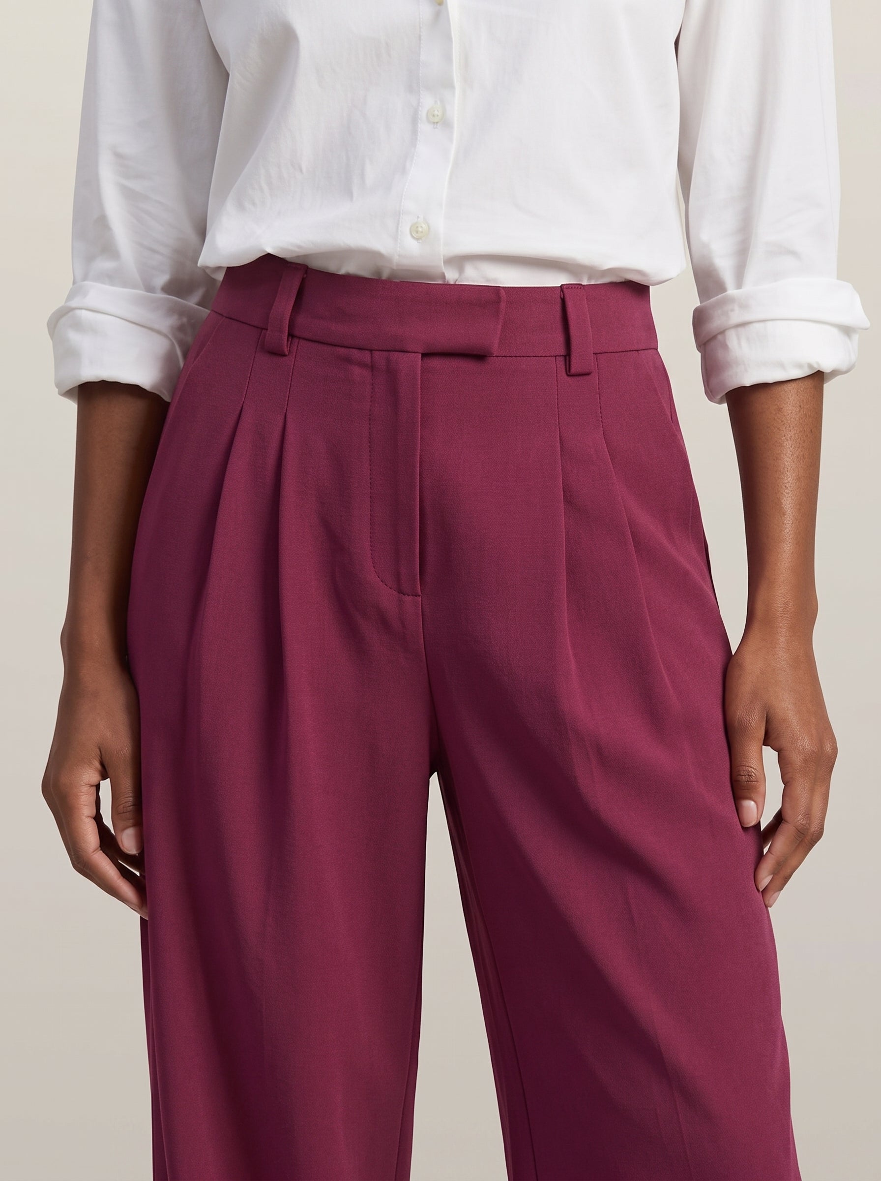 dipni womens high waisted wide leg trousers rood waistband macro 06