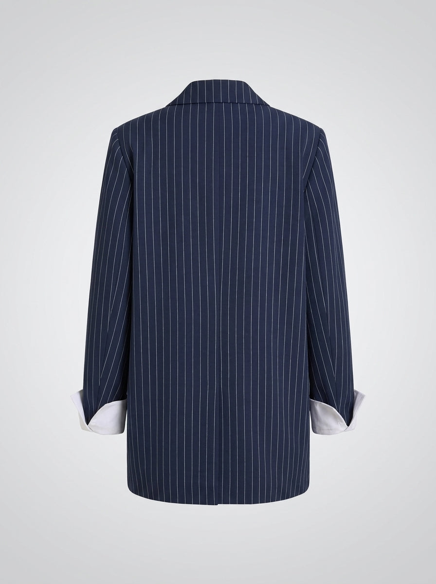 Dipni pinstripe blazer navy shot 08