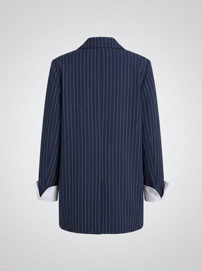 Dipni pinstripe blazer navy shot 08