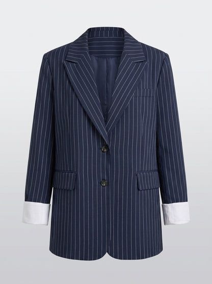 Dipni pinstripe blazer navy shot 07