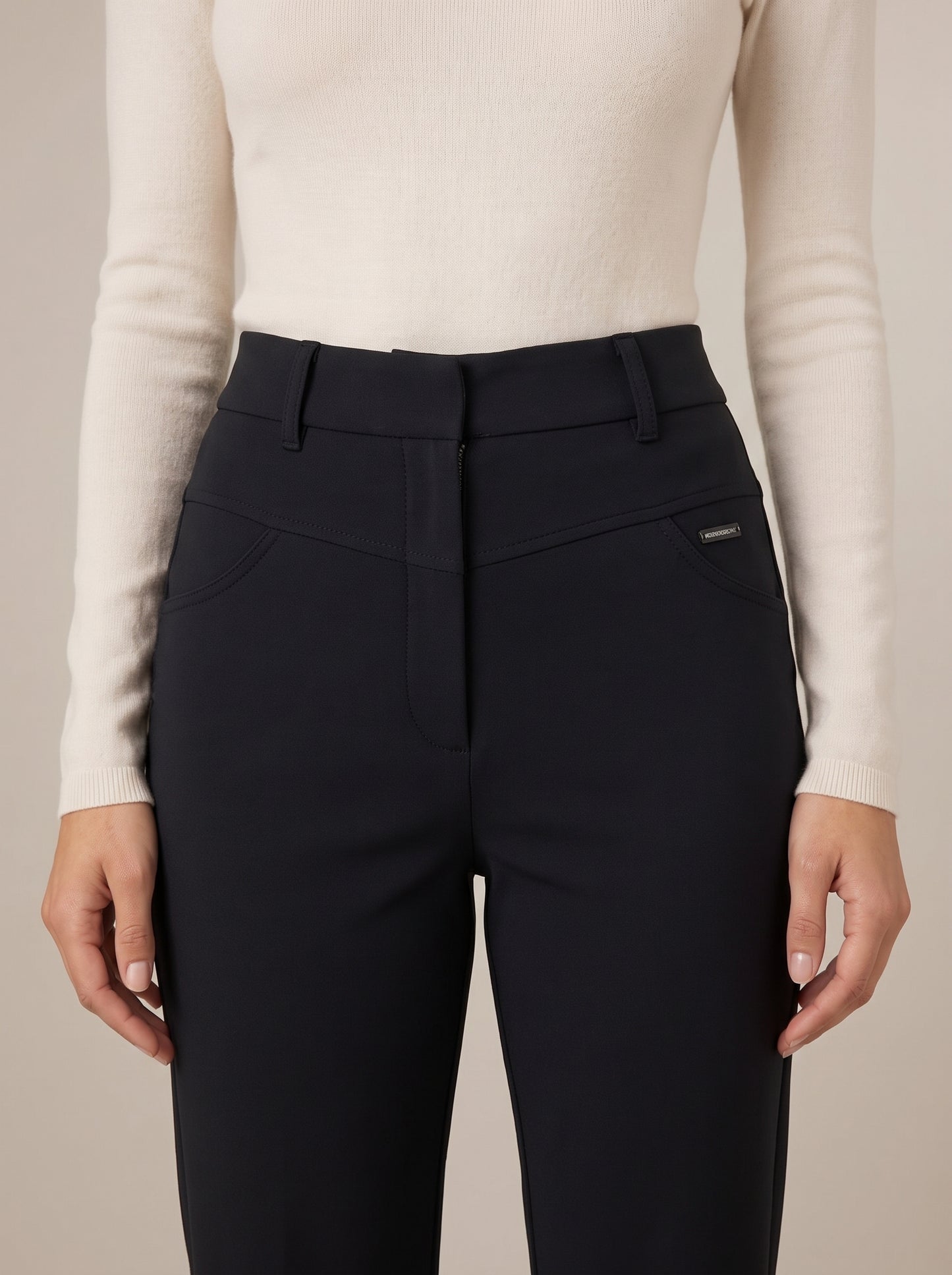 Dipni | Women's Stretch Tailored Trousers High Waist
