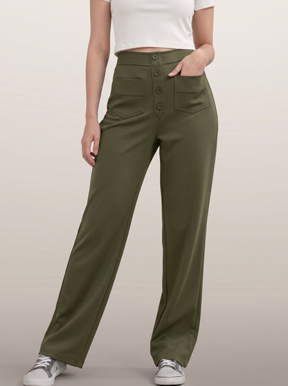 dipni womens stretch trousers green 12