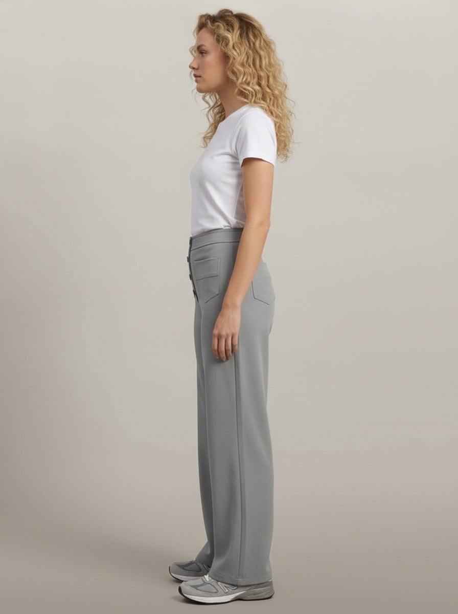 dipni womens stretch trousers grey 04 side